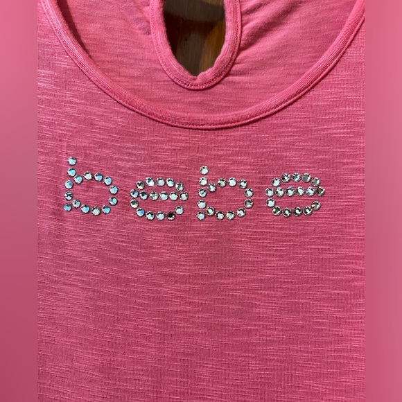 Vintage Bebe Y2K Crystal Logo Cap/Short Sleeve Shirt Size XS in Smokey Rose - Picture 5 of 7